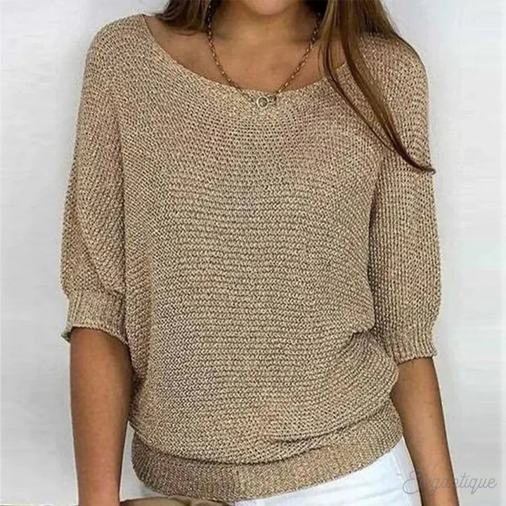 Brenna | Women's Cozy Elegant Sweater — Beige