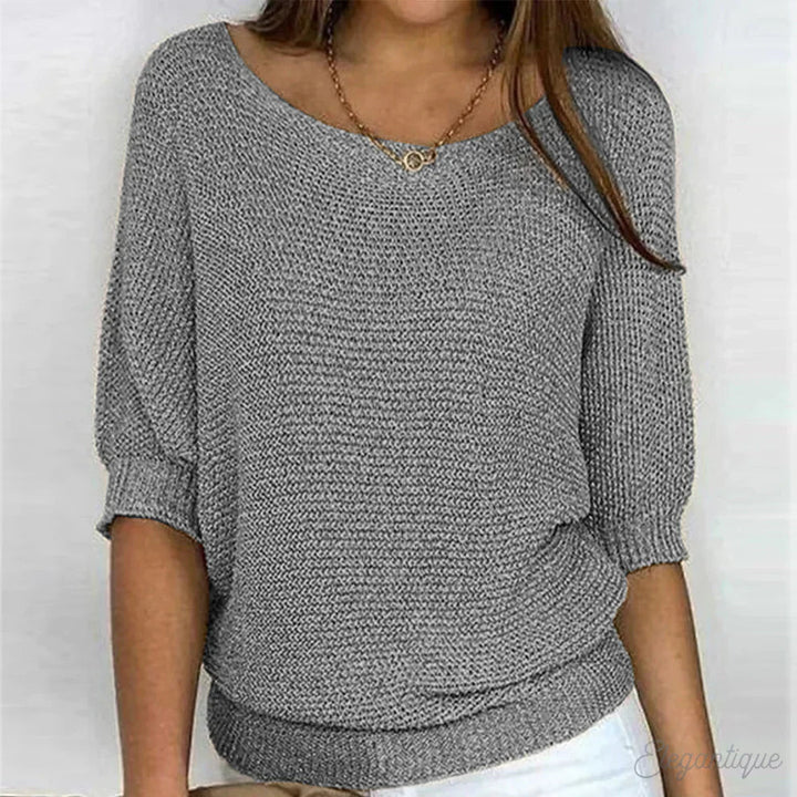 Brenna | Women's Cozy Elegant Sweater — Grey