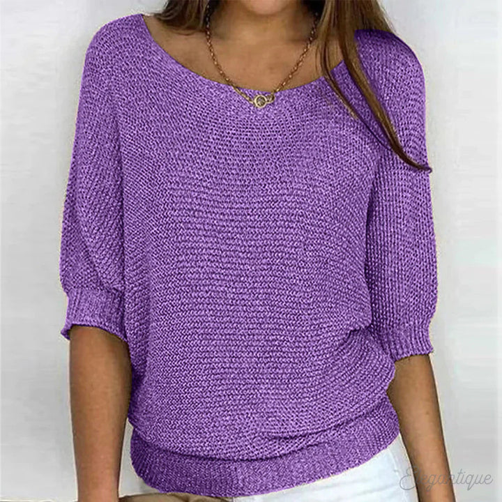 Brenna | Women's Cozy Elegant Sweater — Purple