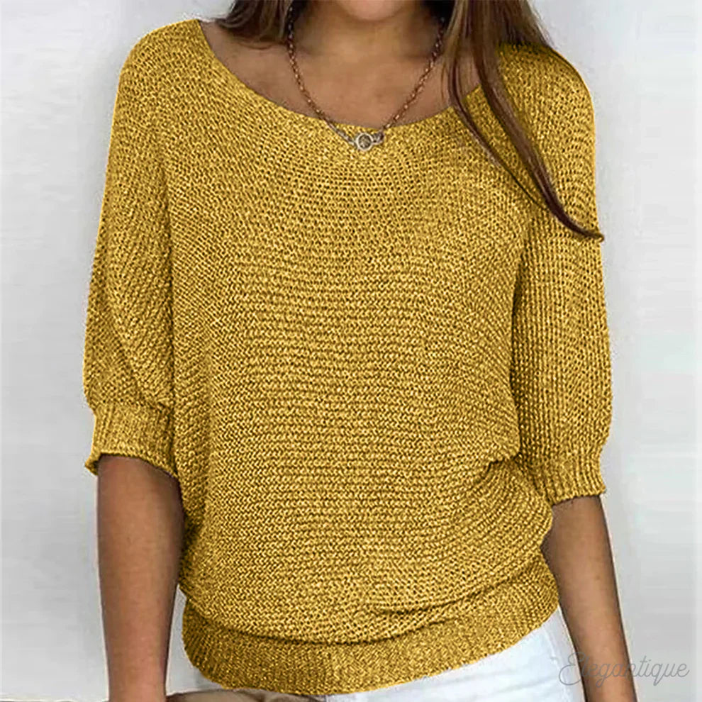 Brenna | Women's Cozy Elegant Sweater — Yellow