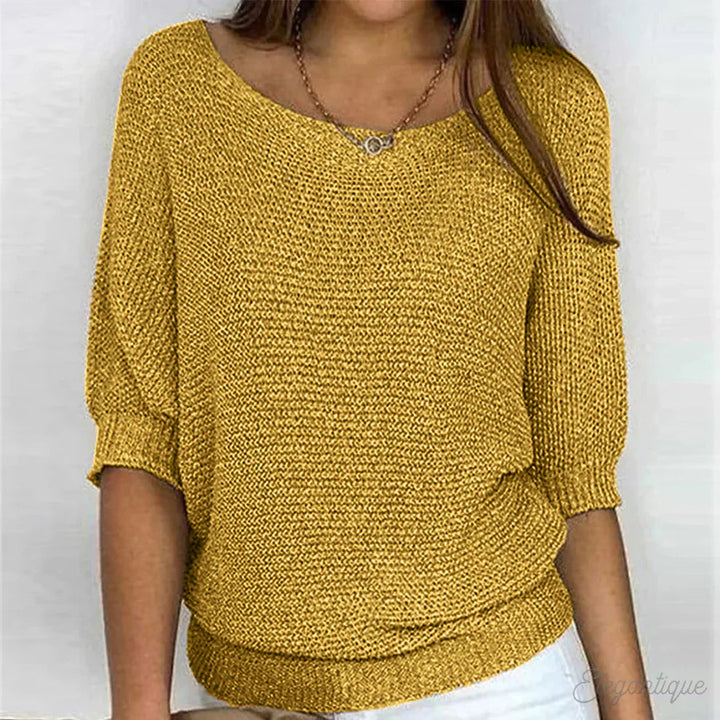 Brenna | Women's Cozy Elegant Sweater — Yellow