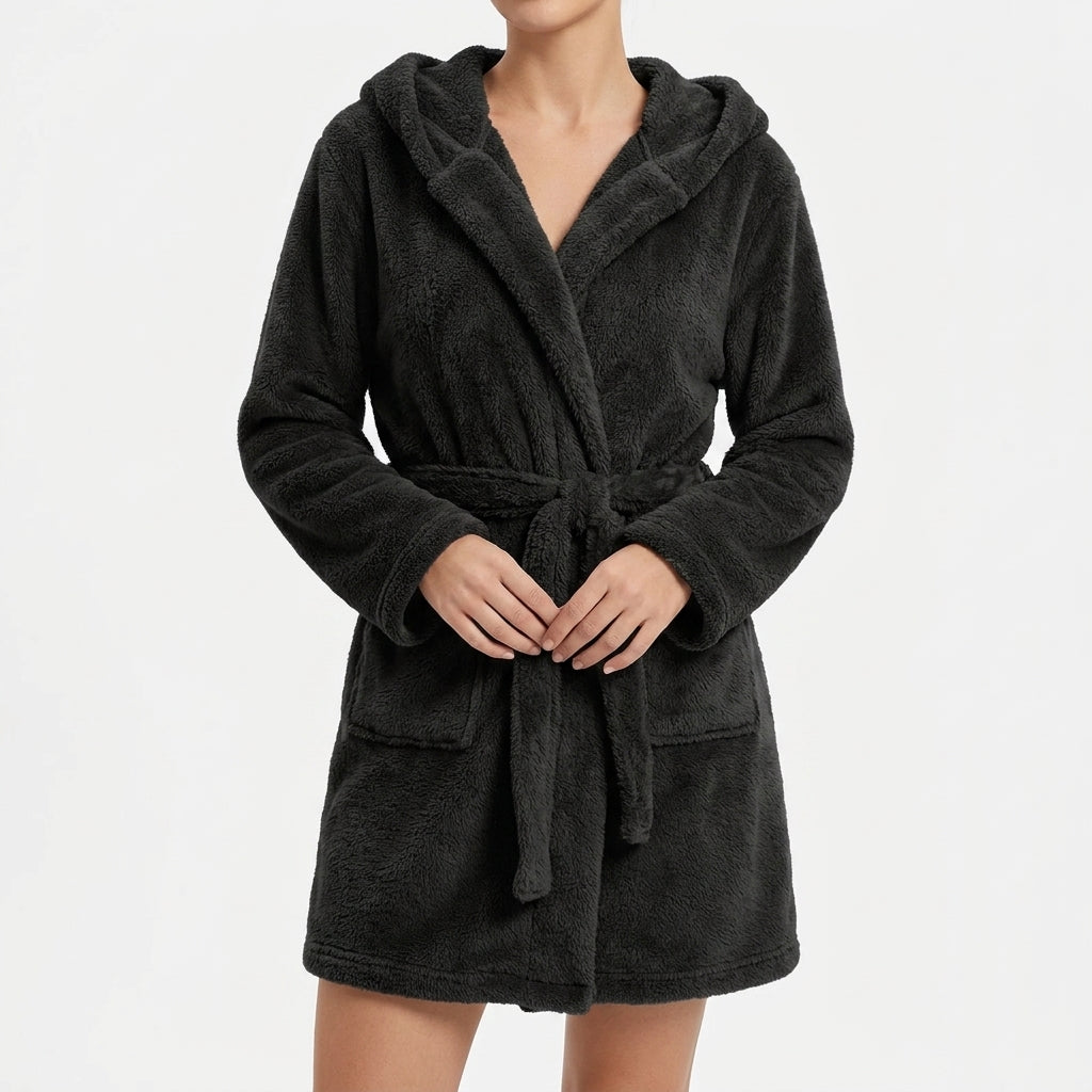 Briar | Women's Elegant Hooded Fleece Dress — 1