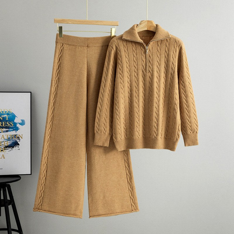 Bridie | Women's Cozy Ada - High-Neck Sweater and Wide-Leg Pants Set — 1
