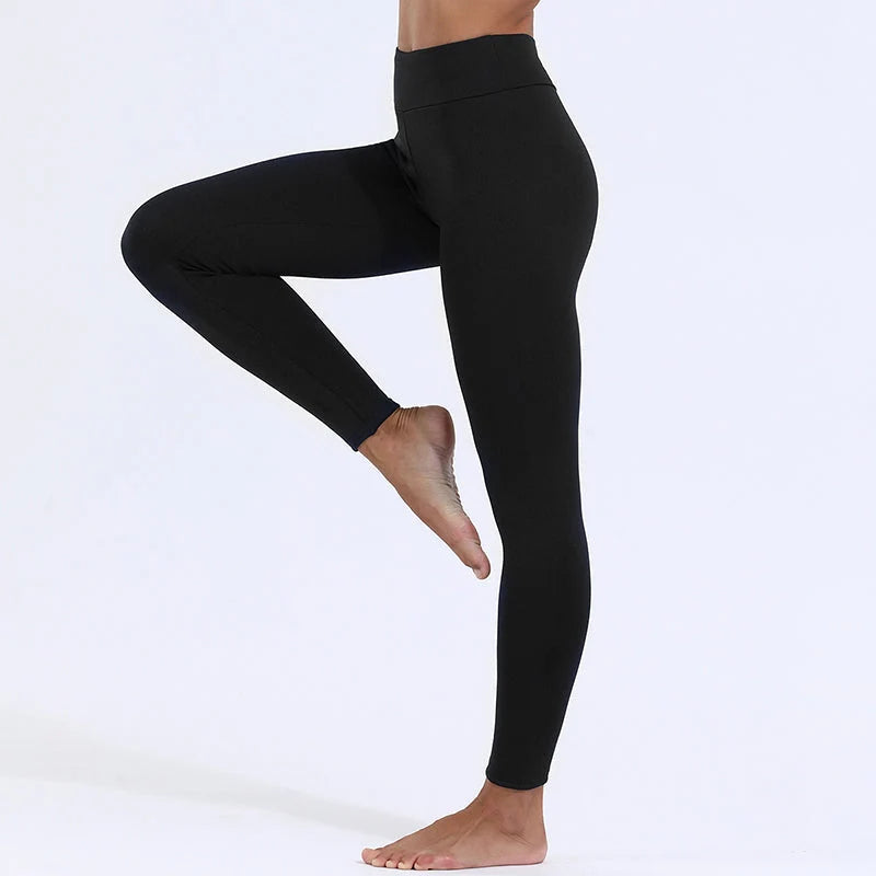 Briessa | Women's Wide-Leg Tailored Fleece Lined High Waist Thermal Pants — 1