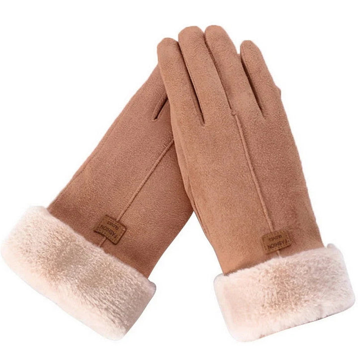 Brietta | Women's Casual Stretch Fleece Lined warm Top — Brown