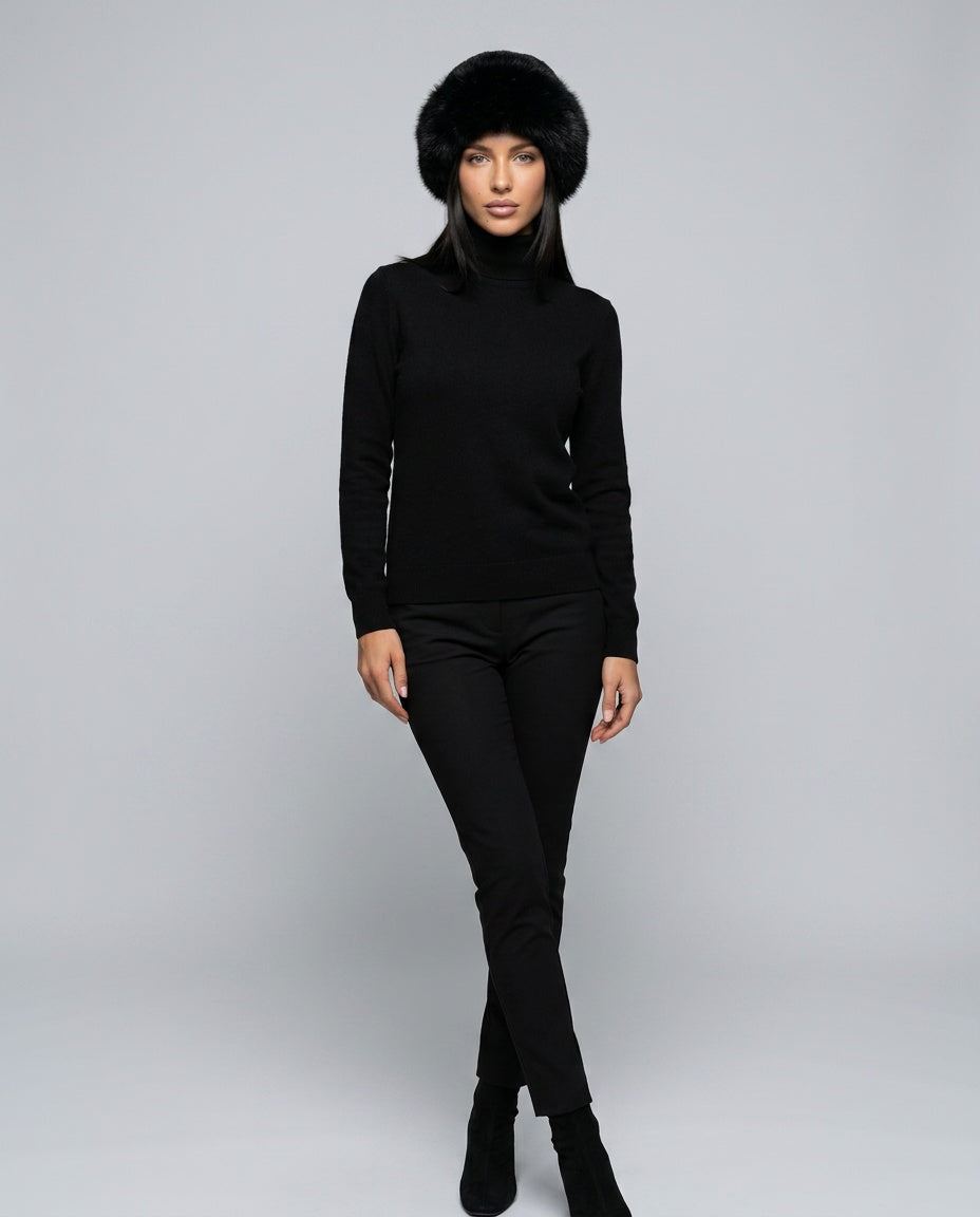 Briggs | Women's Casual Stretch Faux Fur Beanie with Ear Coverage Top — 2