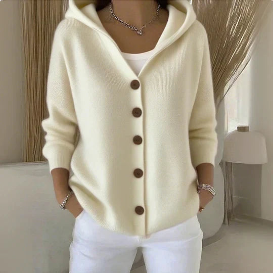 Linnea Hooded Button Front Knit Sweaters for Women — photo 2
