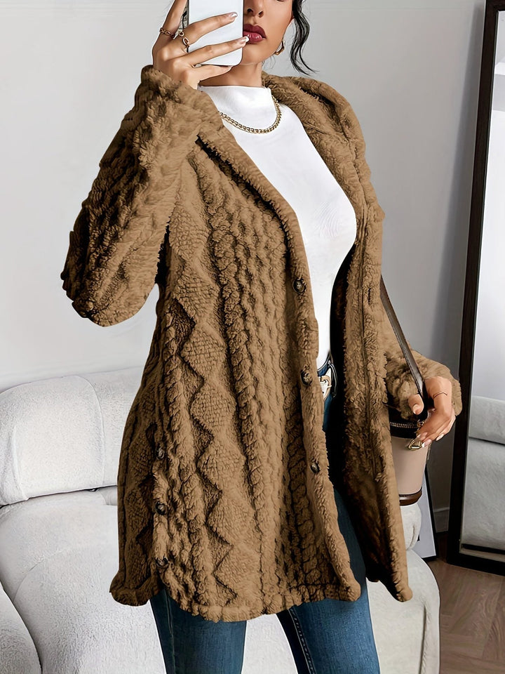 Everly Button-Front Hooded Fleece Hoodies for Women — photo 4