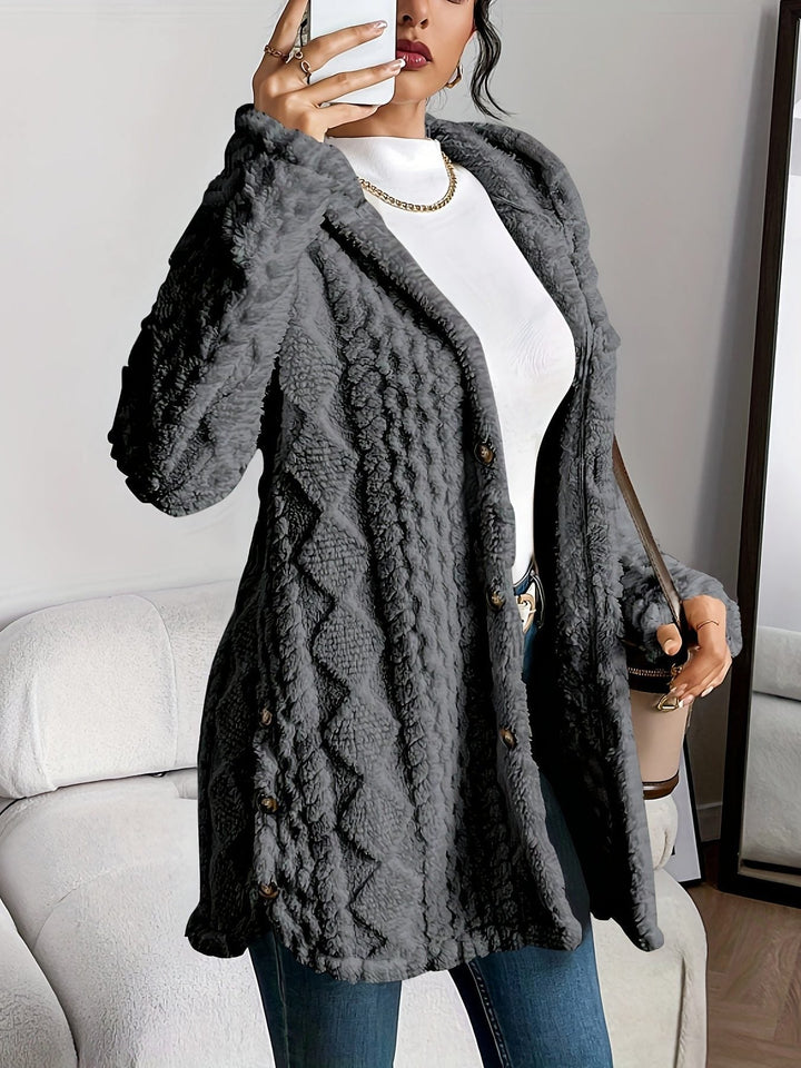 Everly Button-Front Hooded Fleece Hoodies for Women — photo 5