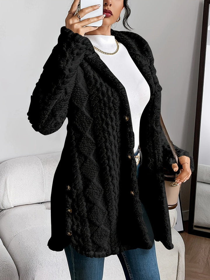 Everly Button-Front Hooded Fleece Hoodies for Women — photo 6