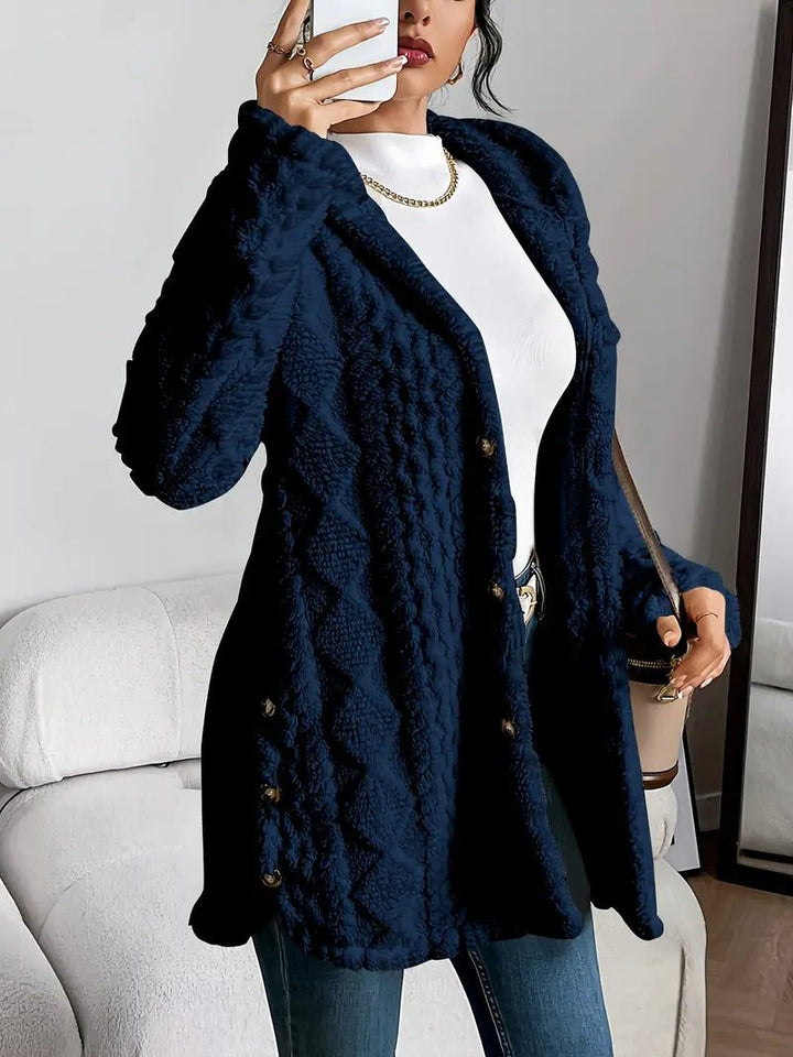 Everly Button-Front Hooded Fleece Hoodies for Women — photo 7