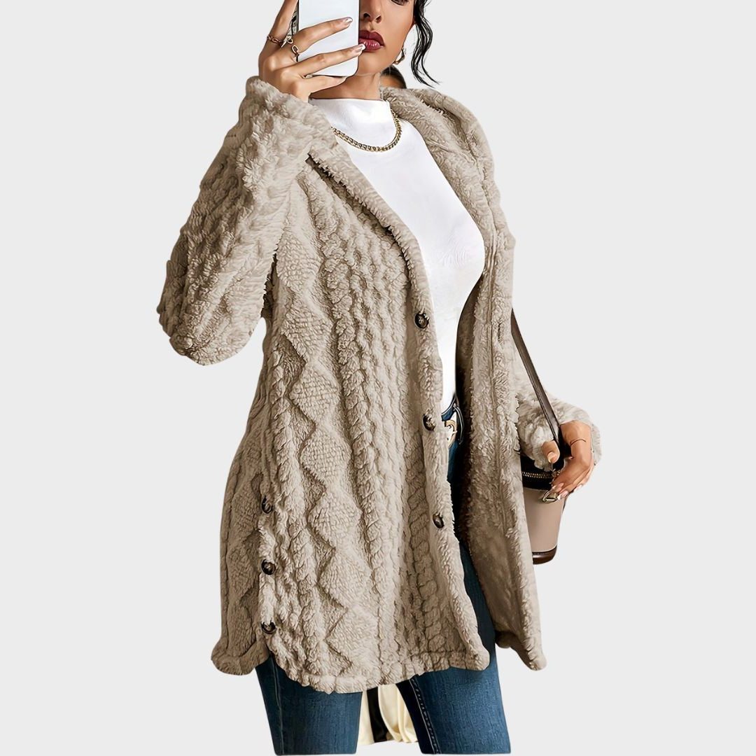 Everly Button-Front Hooded Fleece Hoodies for Women — photo 2