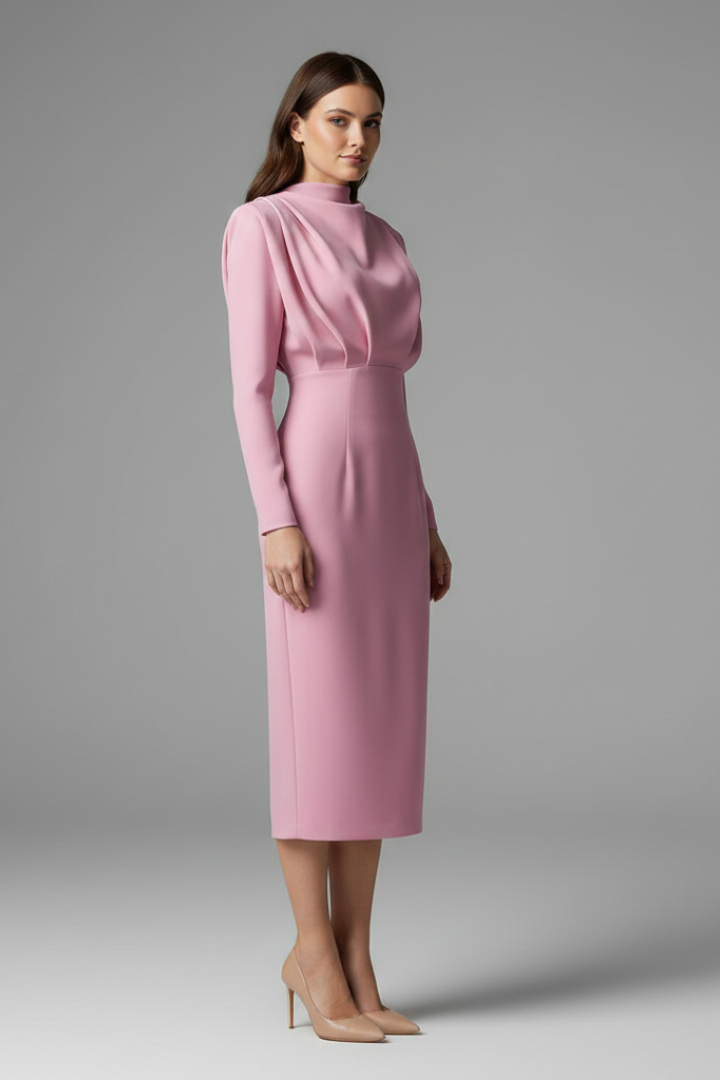 Aveline Long Sleeve Sheath Midi Dresses for Women — photo 3