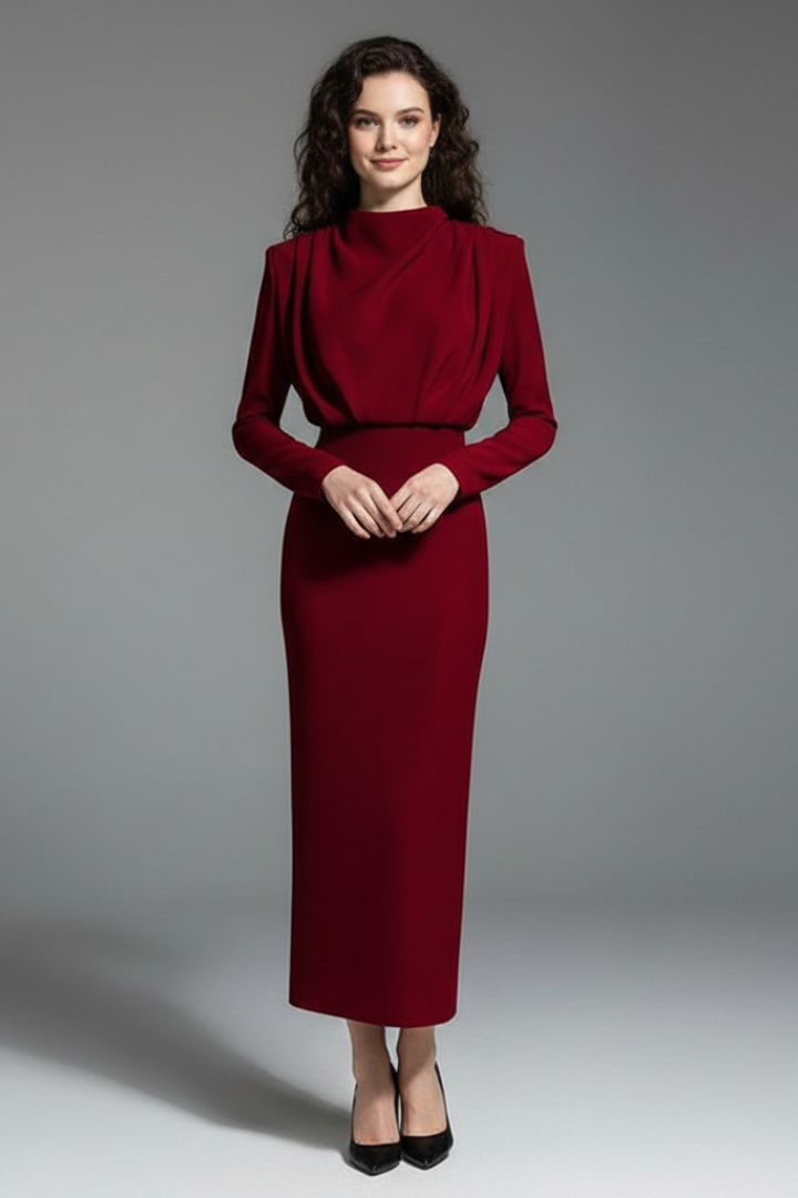 Aveline Long Sleeve Sheath Midi Dresses for Women — photo 6