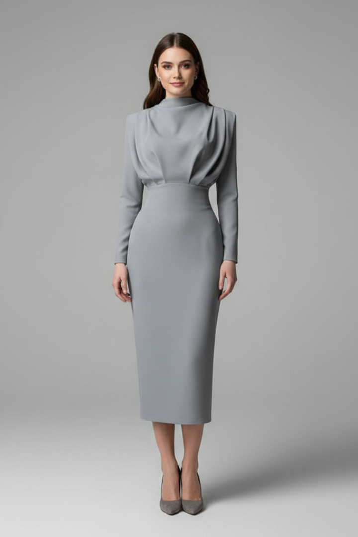 Aveline Long Sleeve Sheath Midi Dresses for Women — photo 8