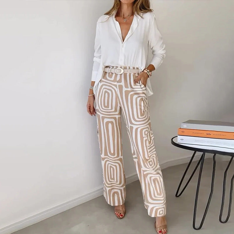 Priscilla Blouse and Printed Pants Sets for Women