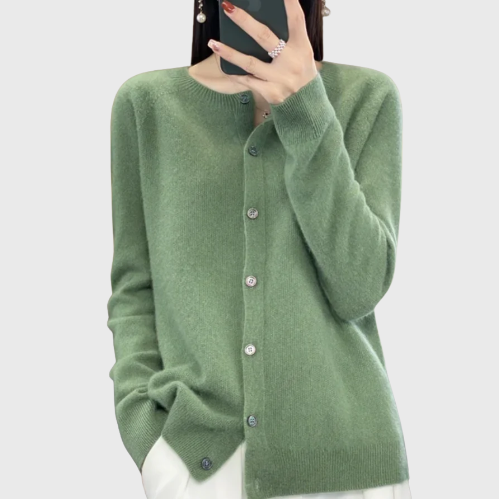 Lisbeth Button Front Knit Layer Sweaters for Women
