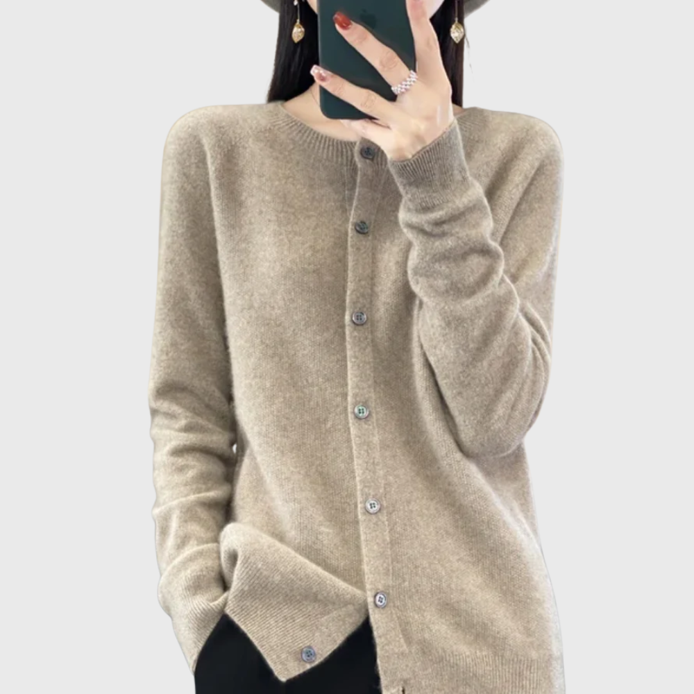 Lisbeth Button Front Knit Layer Sweaters for Women — photo 3