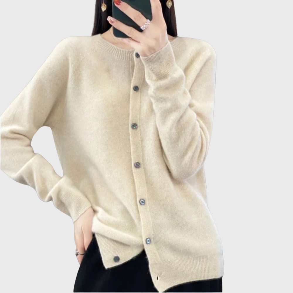 Lisbeth Button Front Knit Layer Sweaters for Women — photo 4