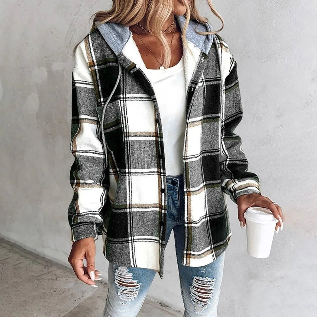 Nadine Plaid Button Front Knit Sweaters for Women