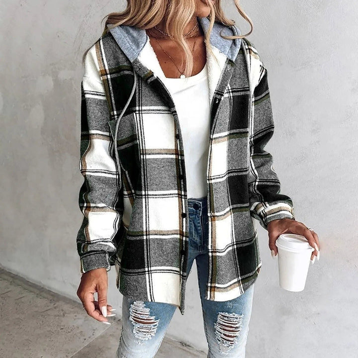 Nadine Plaid Button Front Knit Sweaters for Women