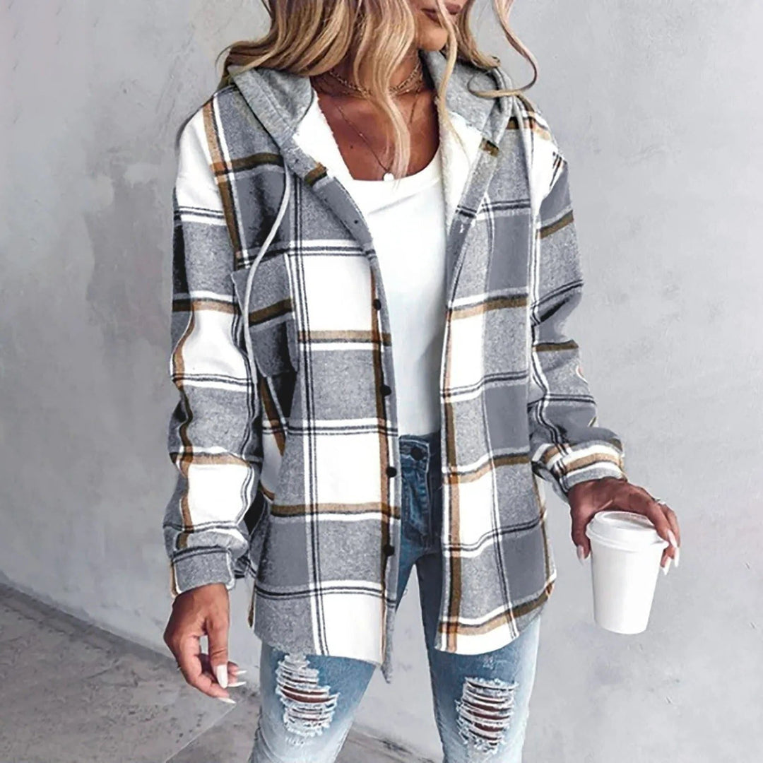 Nadine Plaid Button Front Knit Sweaters for Women — photo 2