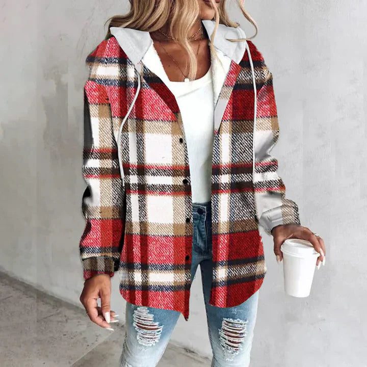 Nadine Plaid Button Front Knit Sweaters for Women — photo 3