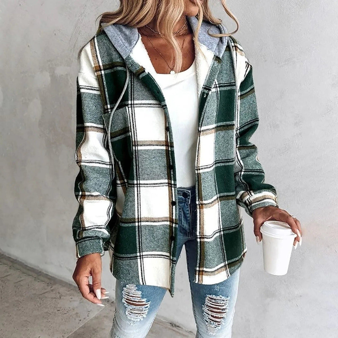 Nadine Plaid Button Front Knit Sweaters for Women — photo 4