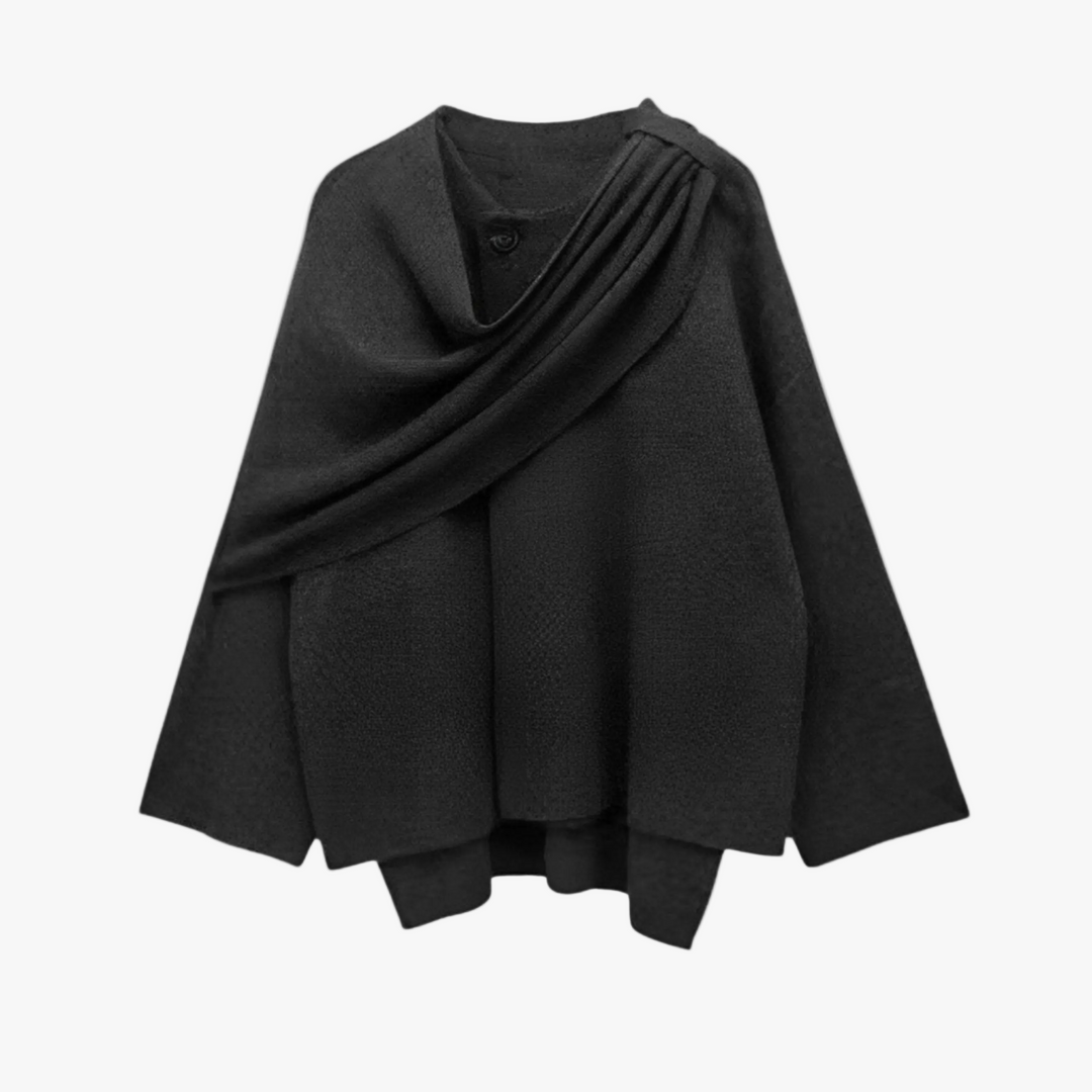 Oriana Draped Knit Cape Coat Coats for Women