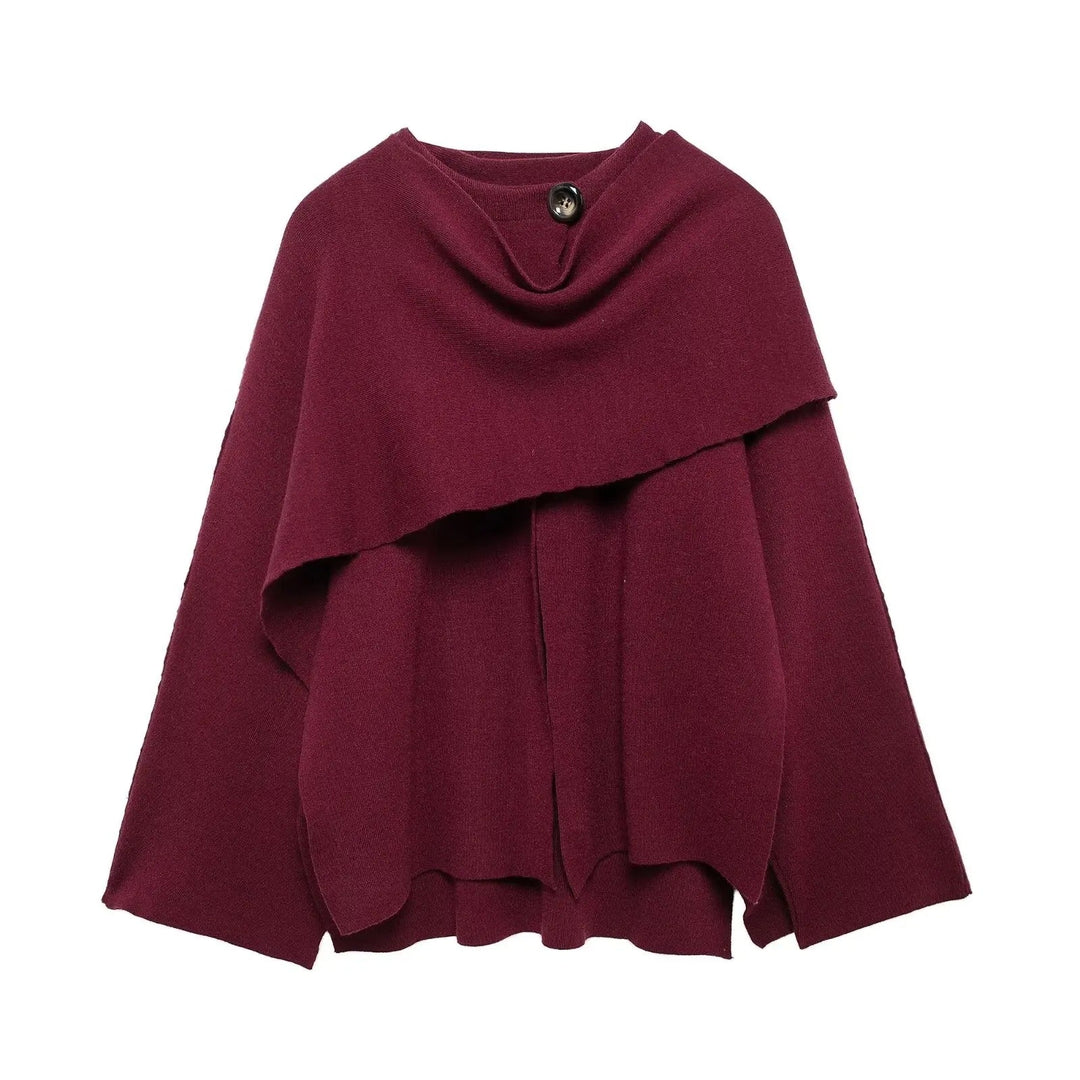 Oriana Draped Knit Cape Coat Coats for Women — photo 3