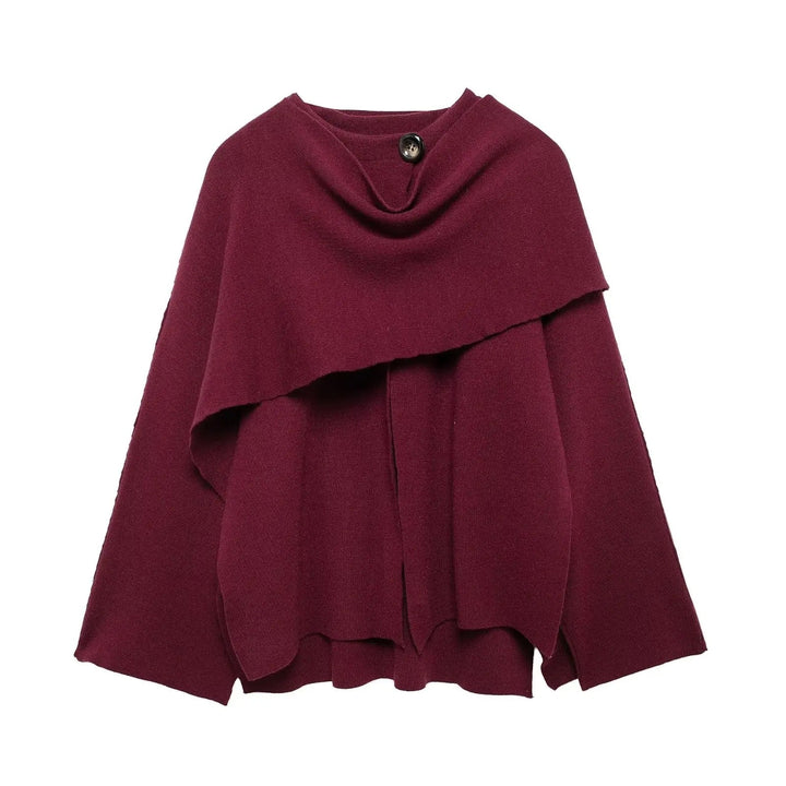 Oriana Draped Knit Cape Coat Coats for Women — photo 3