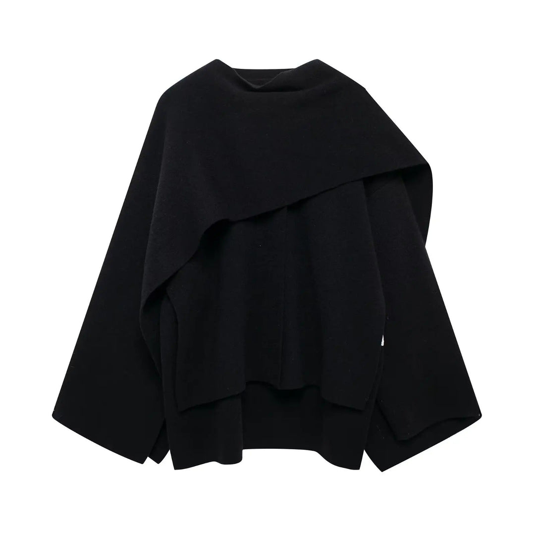 Oriana Draped Knit Cape Coat Coats for Women — photo 5