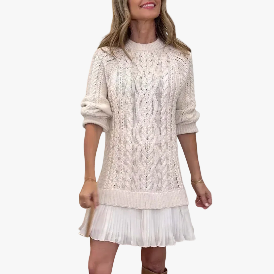 Petronella Cable Knit Pleated Dress Dresses for Women