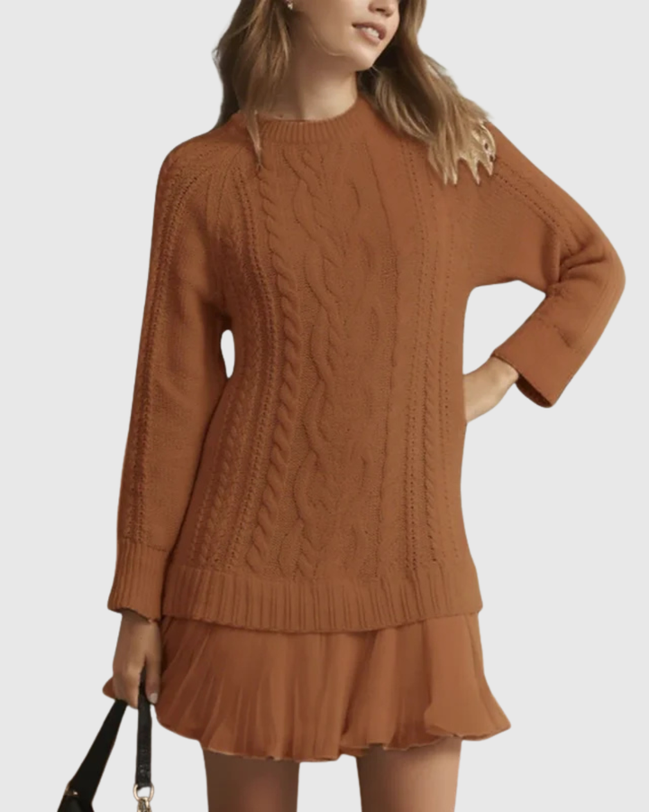 Petronella Cable Knit Pleated Dress Dresses for Women — photo 8