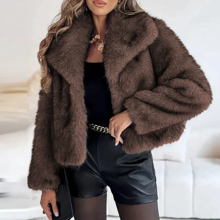 Jessamine Faux Fur Shawl Collar Cardigans for Women — photo 3