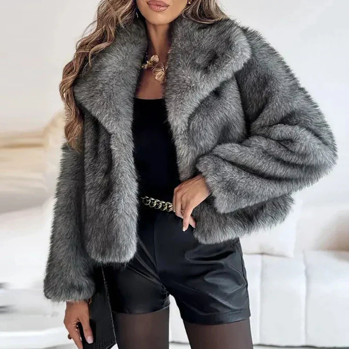 Jessamine Faux Fur Shawl Collar Cardigans for Women — photo 4