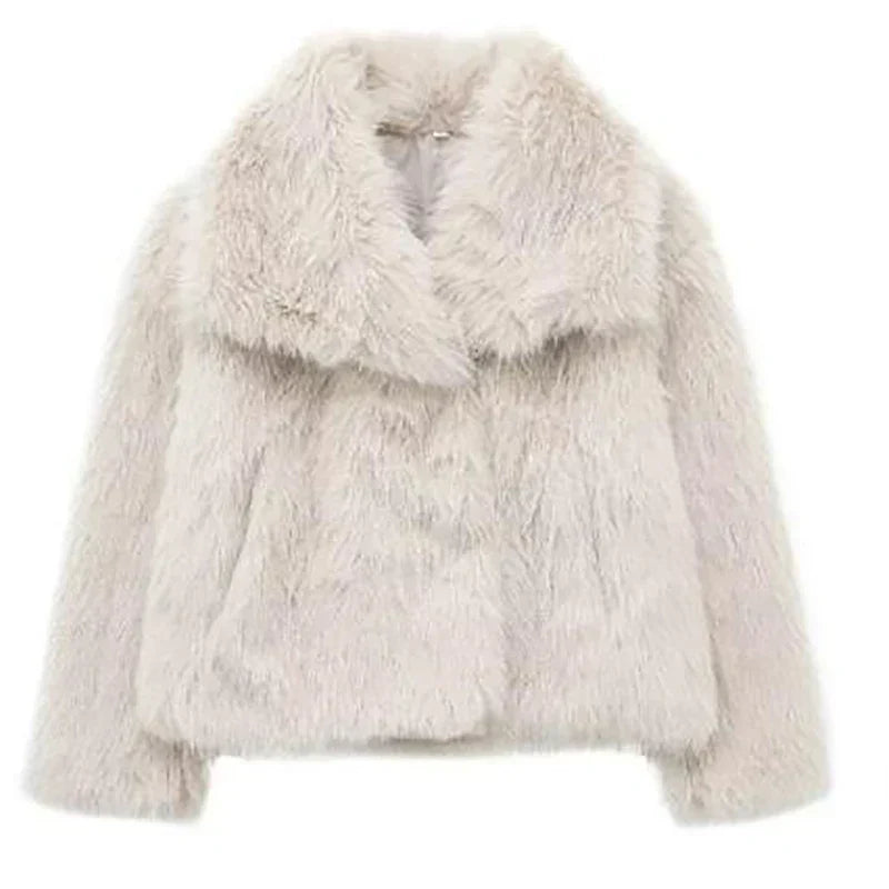 Jessamine Faux Fur Shawl Collar Cardigans for Women — photo 7